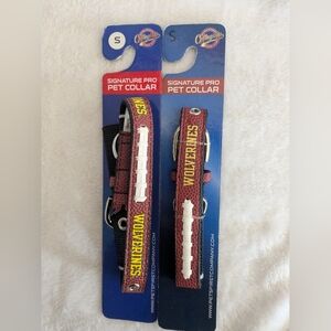 Dog Collar NCAA Michigan Wolverines Football sporty pet small bundle of 2